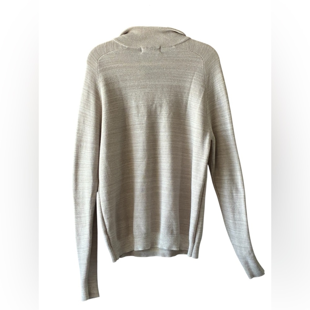 Primark 100% Cotton Unisex Light Taupe/Beige Zip-Up Pullover Sweater Size Medium - Picture 4 of 7